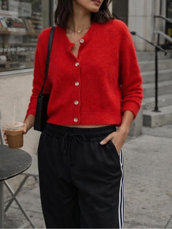 Song of Style Sweaters - Song of Style Women's Red and Black Cardigan
